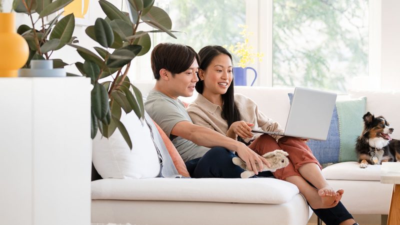 couple looking at laptop