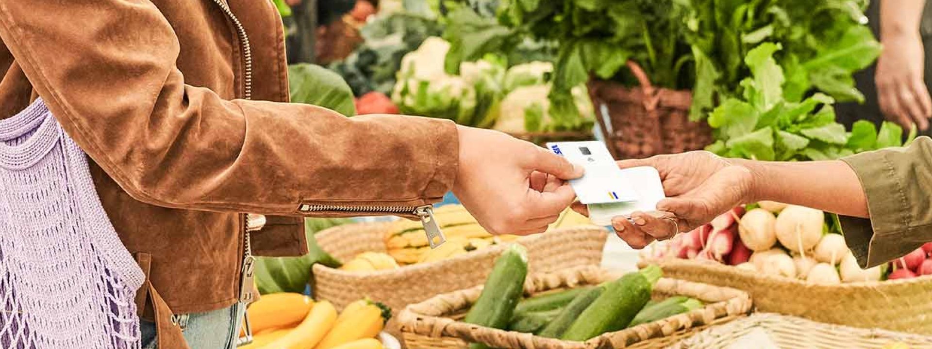 Contactless payment at a market