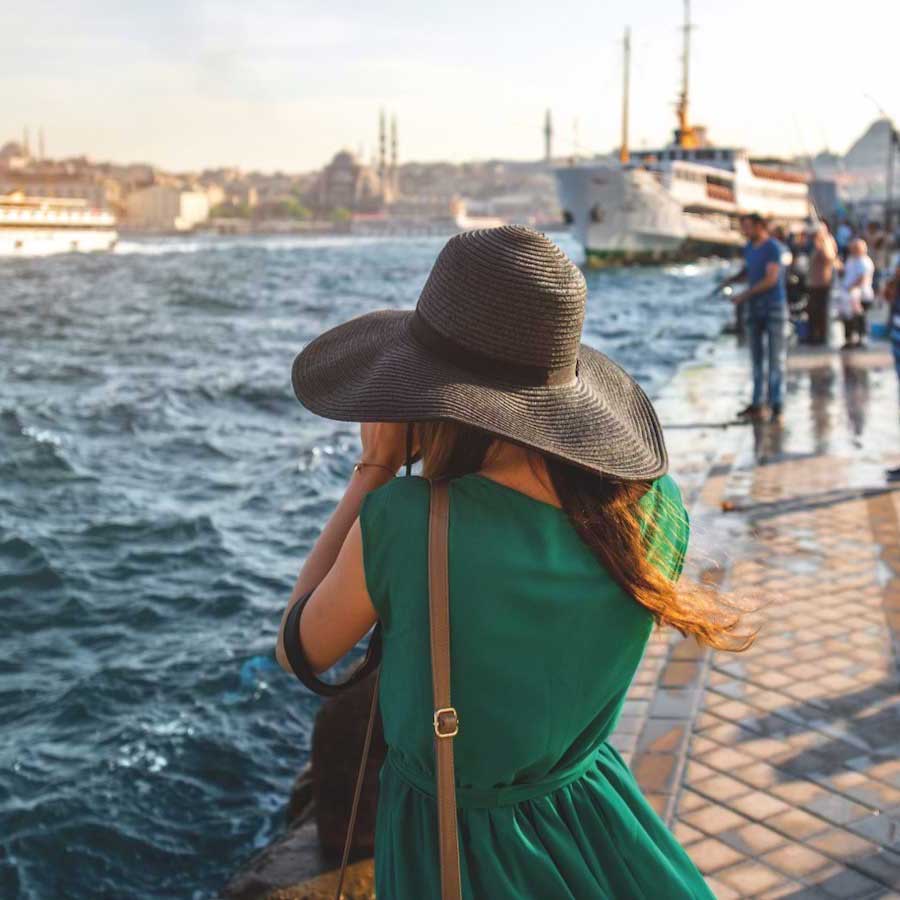 woman looking out to sea